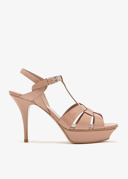 Saint Laurent Tribute Patent Nude High Heel Sandals