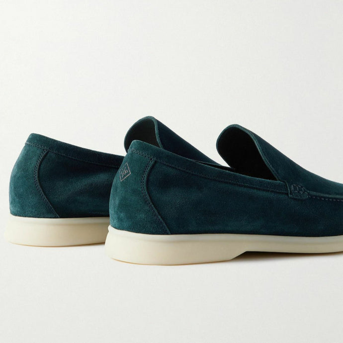 Loro Piana Men's Suede Leather Loafers – Forest Green