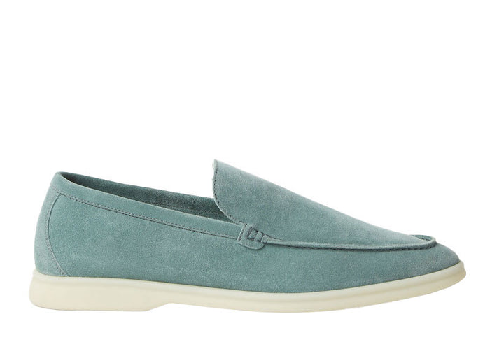 Loro Piana Men's Summer Walk Suede Loafers – Sage Green