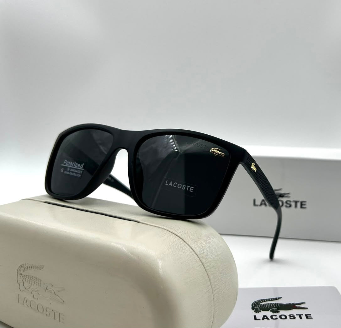 Lacoste Polarized Square Sport Sunglasses – Matte Black