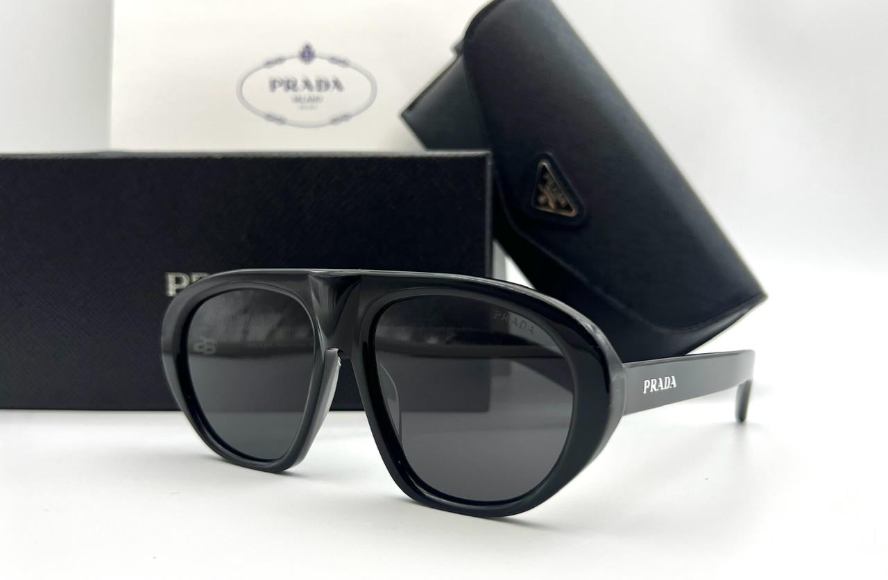 Prada Black Chunky Aviator Sunglasses