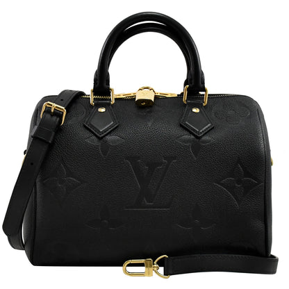 Louis Vuitton-Inspired Black Monogram Boston Bag