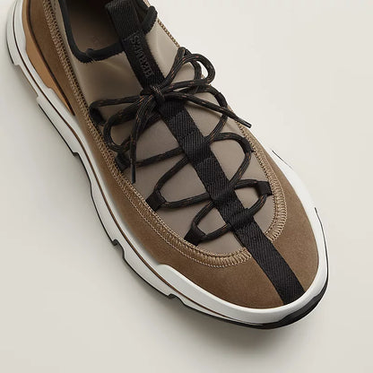Hermes Men's Urban Trek Chunky  Sneakers-Taupe & Camel