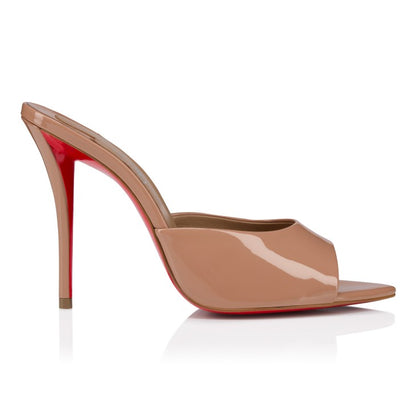 Christian Louboutin Women's Nude Patent Leather Mule Sandals