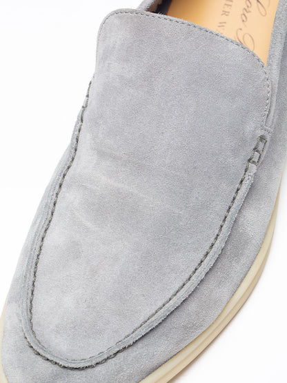 Loro Piana Men's Suede Leather Loafers – Taupe Grey