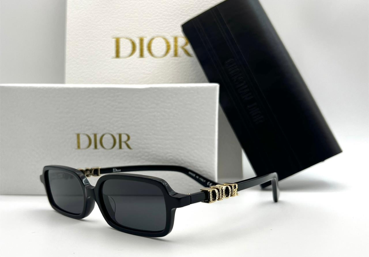 Dior Inspired Black Rectangle Sunglasses