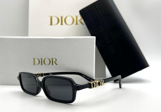 Dior Inspired Black Rectangle Sunglasses