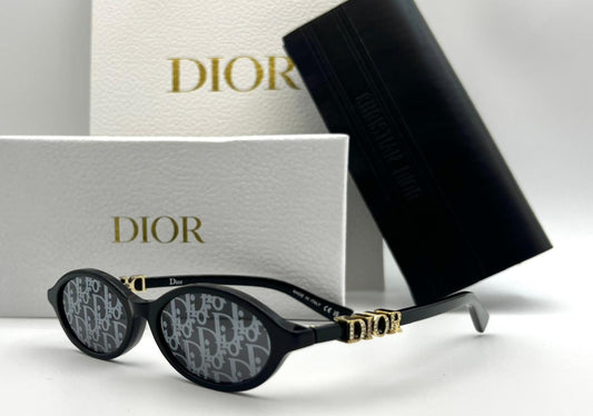 Christian Dior Black Oval Sunglasses