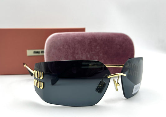 Miu Miu Rimless Oversized Shield Sunglasses
