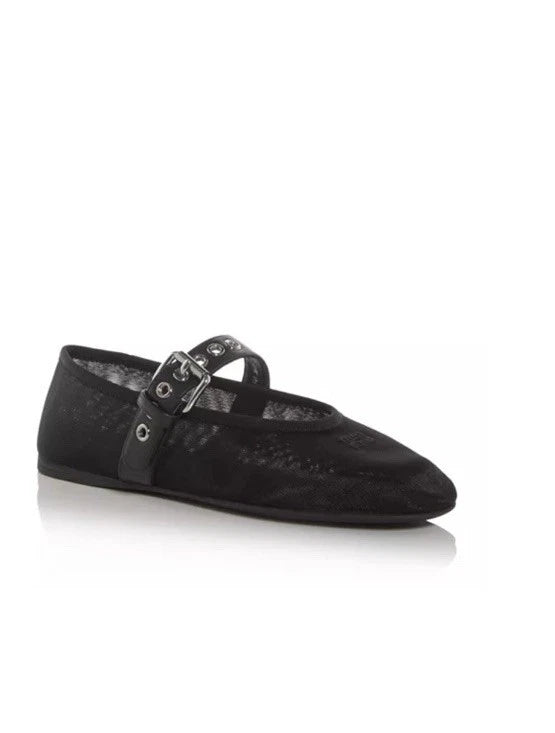 Miu Miu Black Buckle Mary Jane Flats