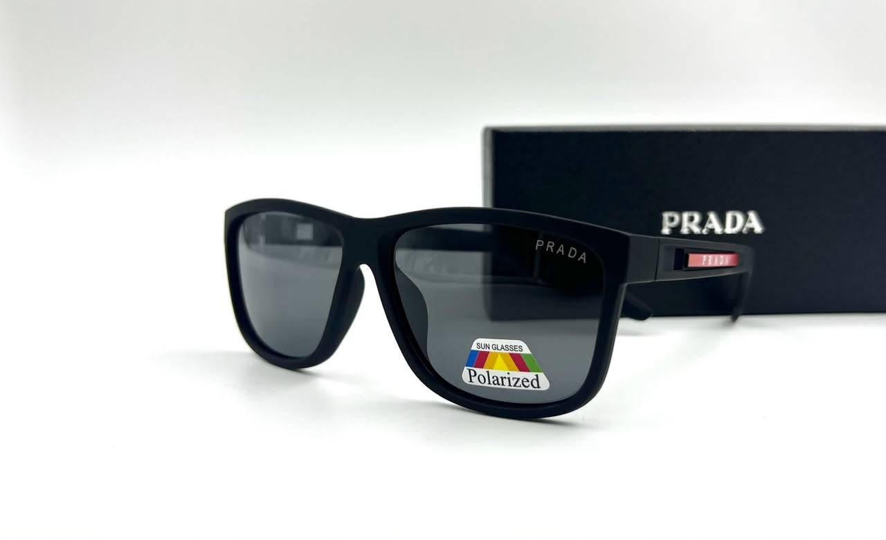 Prada Linea Rossa Men' Matte Black Wayfarer Sunglasses