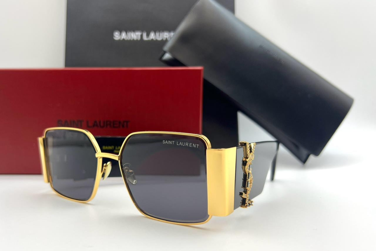 Saint Laurent Gold Square Sunglasses
