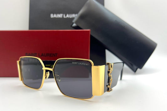 Saint Laurent Gold Square Sunglasses