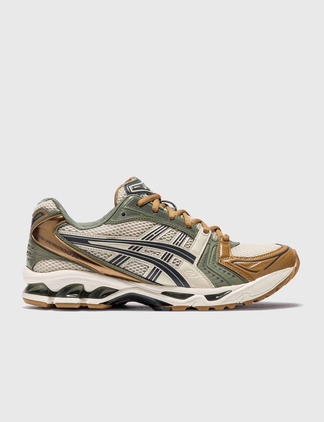 ASICS GEL-KAYANO 14 – Olive/Tan/Navy Sneakers