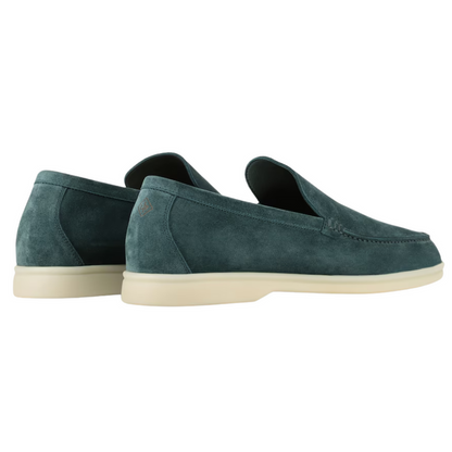 Loro Piana Men's Suede Leather Loafers – Forest Green