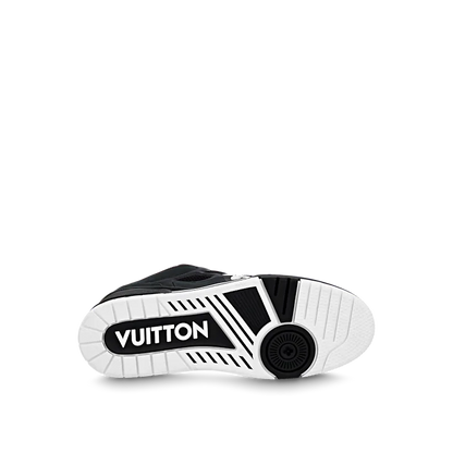 Black & White LV-Inspired Flower Skate Sneakers