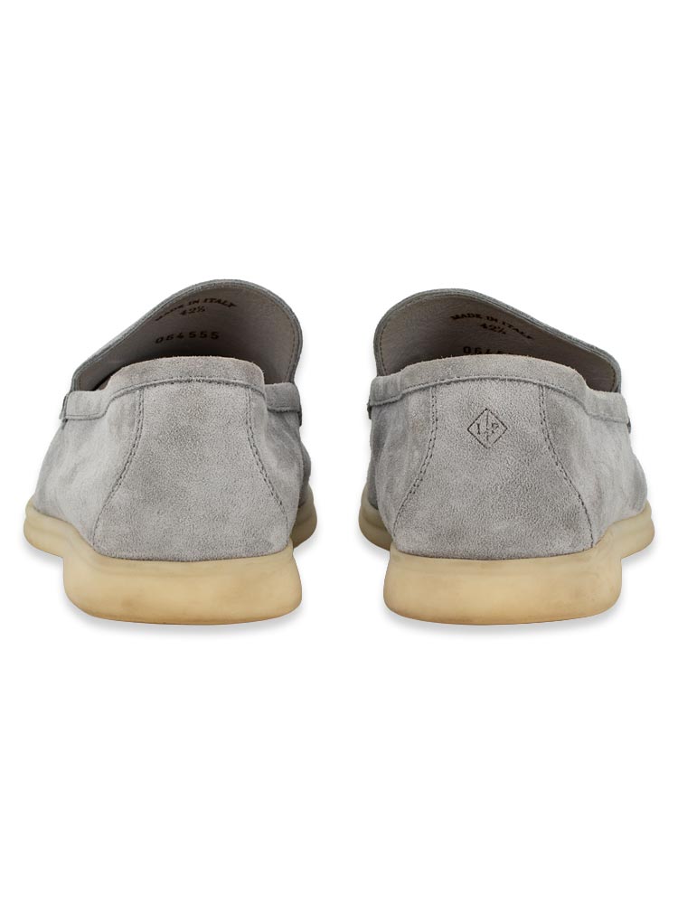 Loro Piana Men's Suede Leather Loafers – Taupe Grey