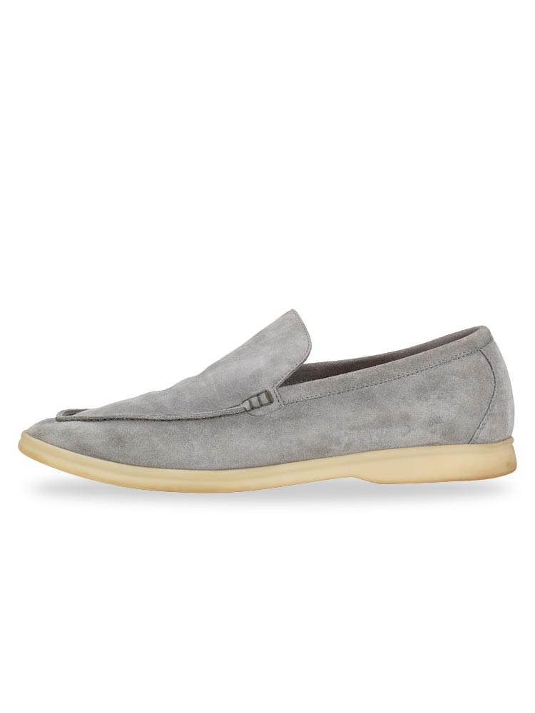 Loro Piana Men's Suede Leather Loafers – Taupe Grey