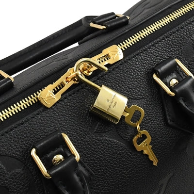 Louis Vuitton-Inspired Black Monogram Boston Bag