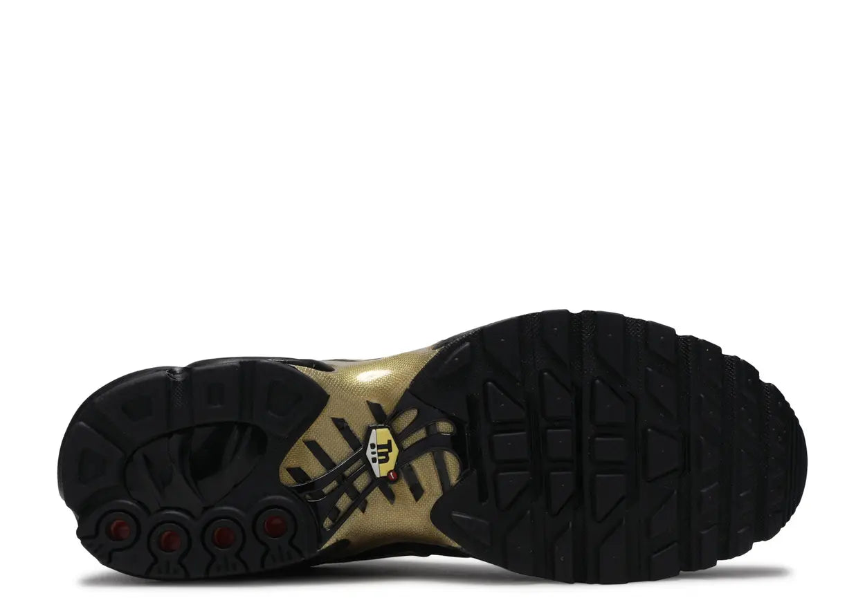 Nike Air Max Plus TN Sneakers – Triple Black Gold Swoosh