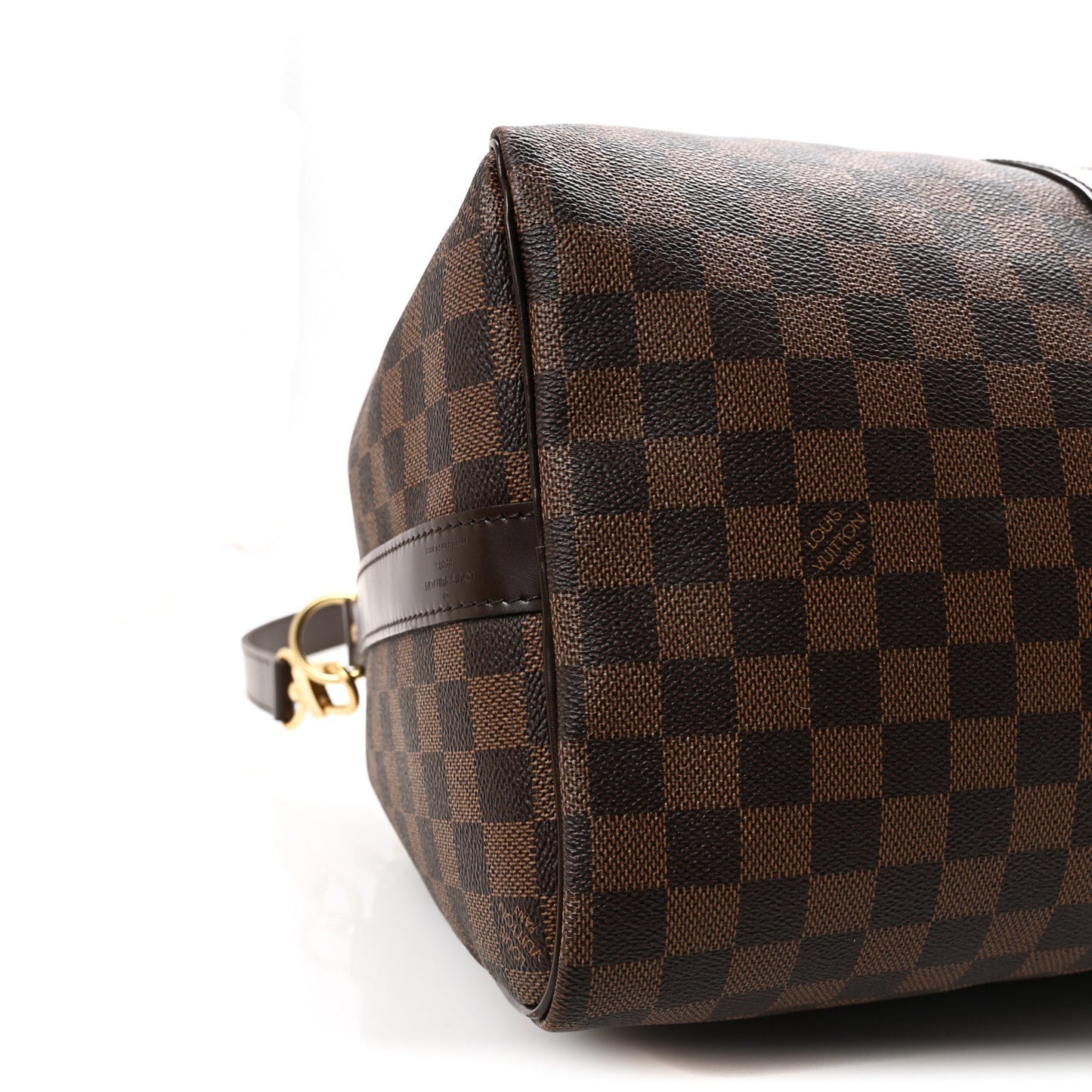 Brown Checkered Leather Keepall Bandoulière-Inspired Duffle Bag