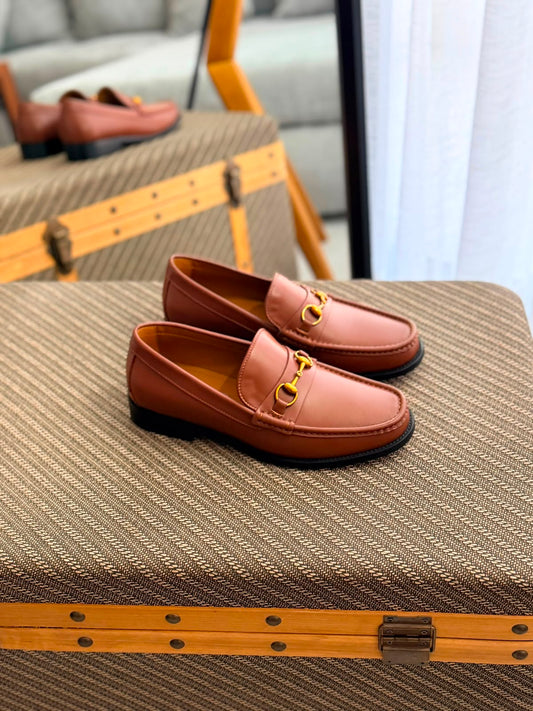 Classic Gucci horsebit Men's Cognac Tan Leather Loafers