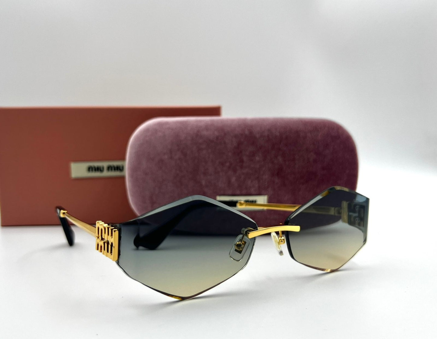 Miu Miu Rimless Geometric Sunglasses