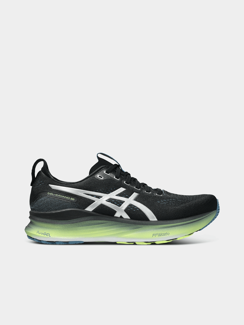 ASICS GEL-KAYANO 32 – Black & Lime Running Shoes