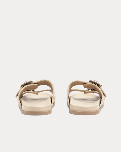Gucci GG Double Buckle Suede Slide Sandals – Luxury Italian Footwear | Cream Ivory