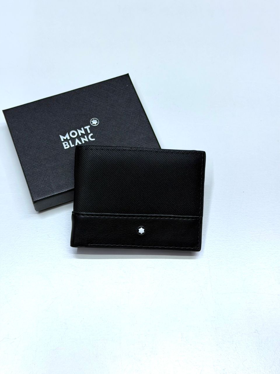 Black Two-Tone Montblanc-Inspired Bifold Men Wallet