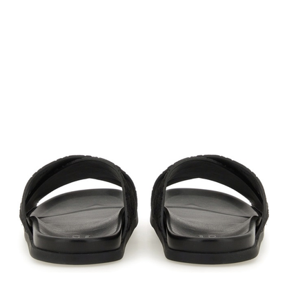 Gucci GG Canvas Crossover Slide Sandals Black Men's Designer Slides