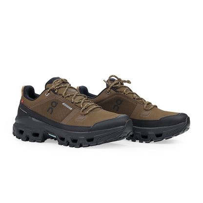 On Cloudrock low Waterproof Hiking Shoes – Olive / Black