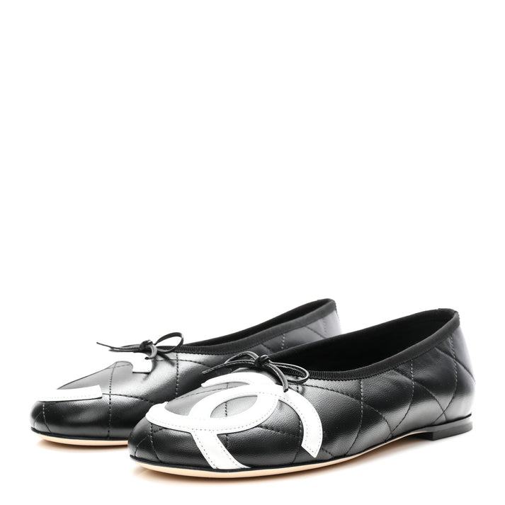 Chanel Cambon Quilted Leather Ballet Flats