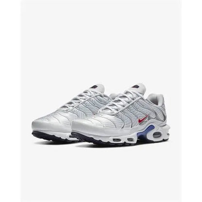 Nike Air Max Plus TN Sneakers – White Silver Wave Print Air Cushion Trainers