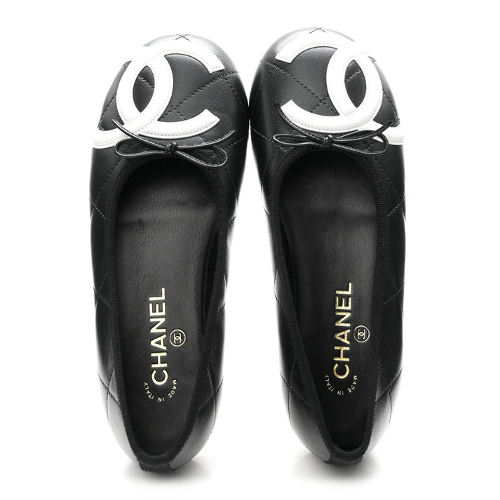 Chanel Cambon Quilted Leather Ballet Flats
