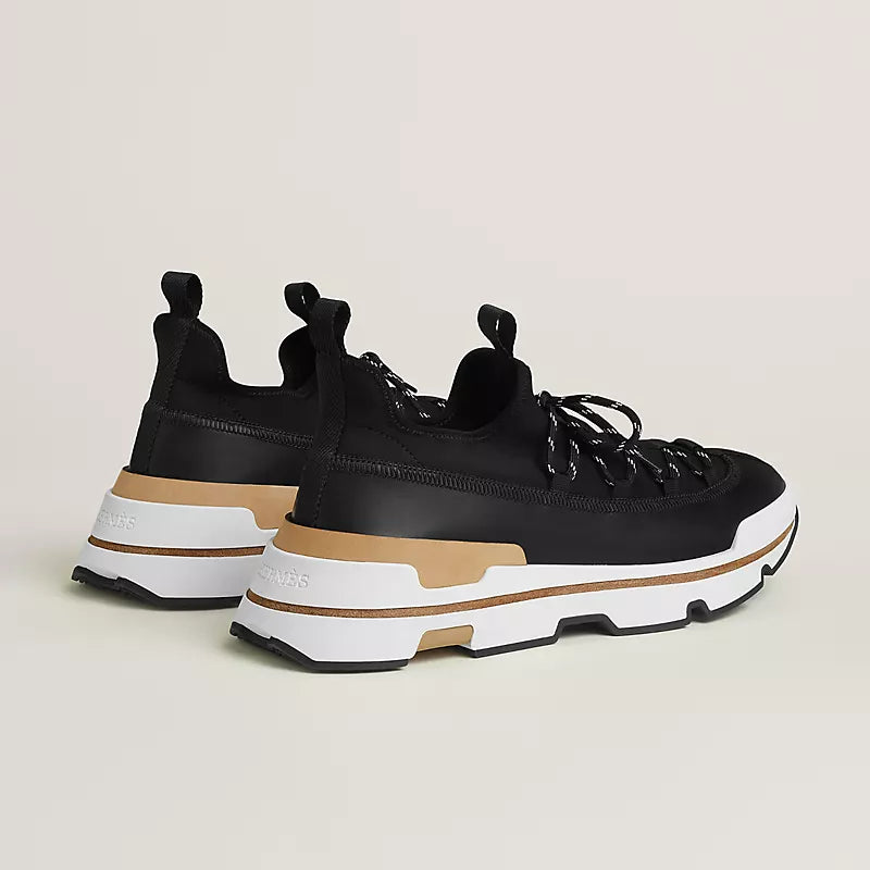 Hermes Men's Urban Trek Chunky Platform Sneakers - Black
