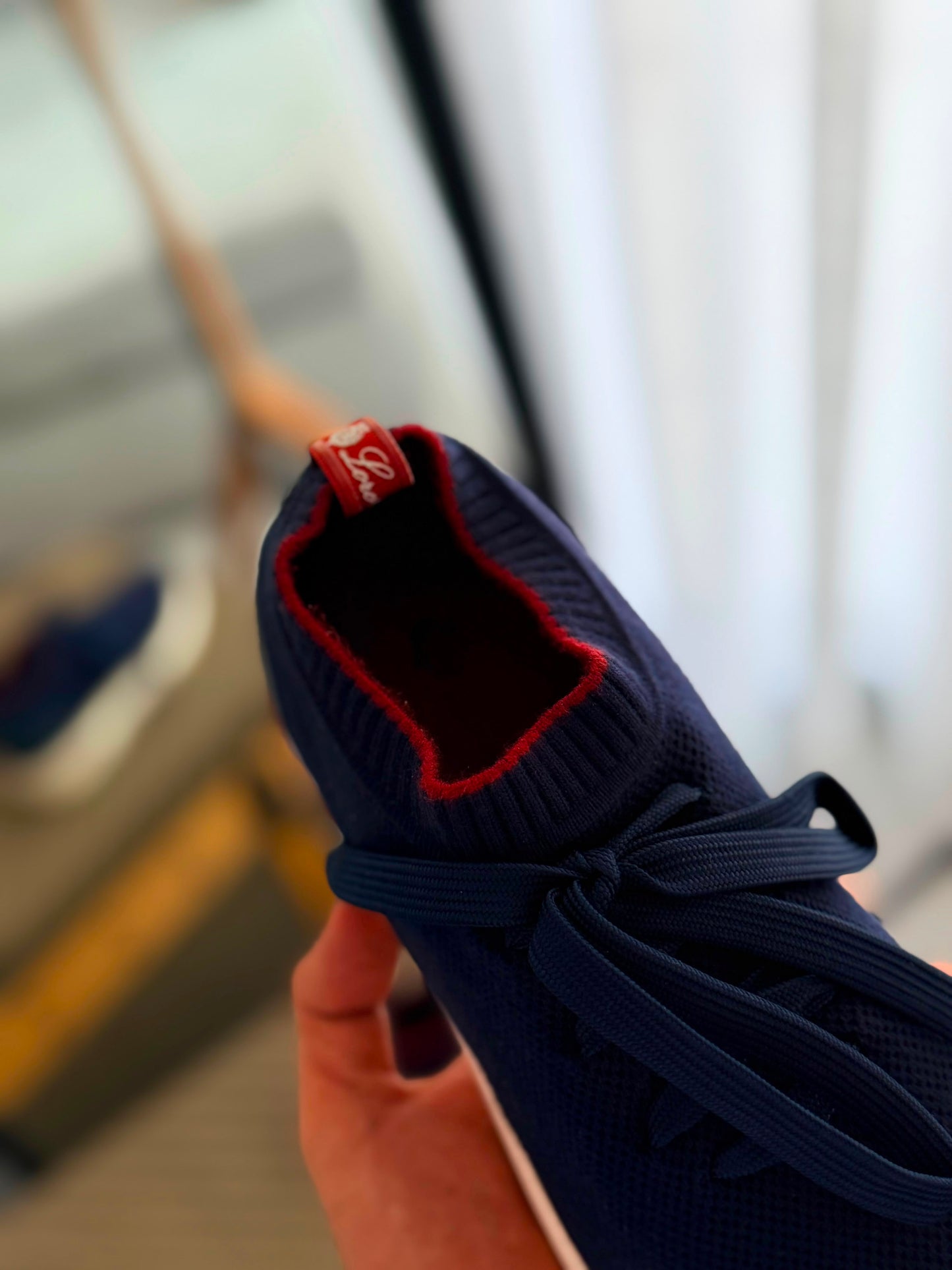 Loro Piana summer Walk Knit Sneakers in Navy Blue