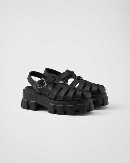Prada Monolith Women's Black Sandals