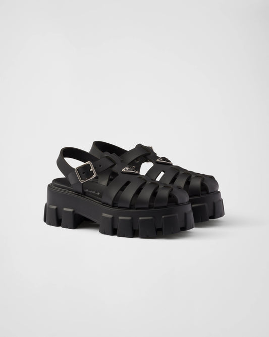 Prada Monolith Women's Black Sandals