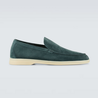 Loro Piana Men's Suede Leather Loafers – Forest Green