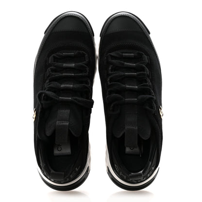 Chanel Mesh & Leather Platform Sneakers – Black & White