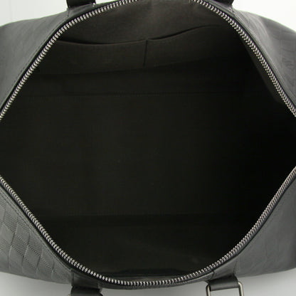 Black Checkered Leather Keepall Bandoulière-Inspired Duffle Bag