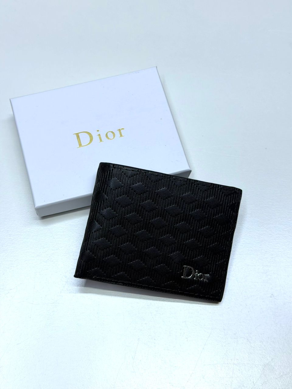 Black Textured CD-Inspired Bifold Men Wallet