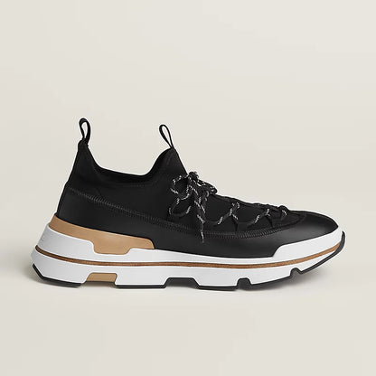Hermes Men's Urban Trek Chunky Platform Sneakers - Black
