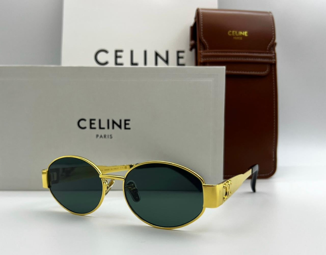Celine Paris Gold Oval Sunglasses