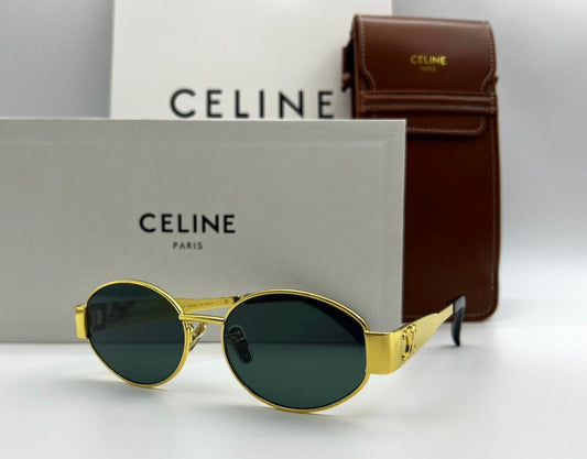 Celine Paris Gold Oval Sunglasses