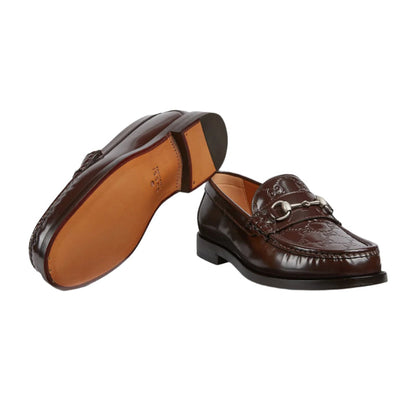 Classic Gucci horsebit mens burgendy Loafers