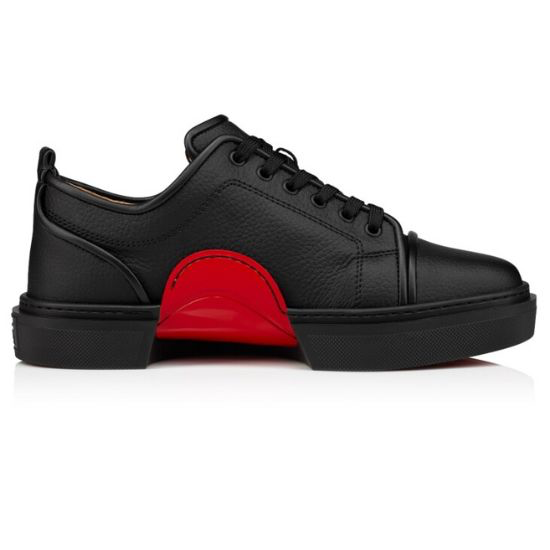 Christian Louboutin Black Leather Low-Top Sneakers