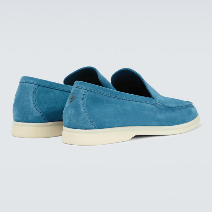 Loro Piana Men's Suede Leather Loafers – Denim Blue
