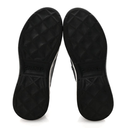 Chanel Mesh & Leather Platform Sneakers – Black & White